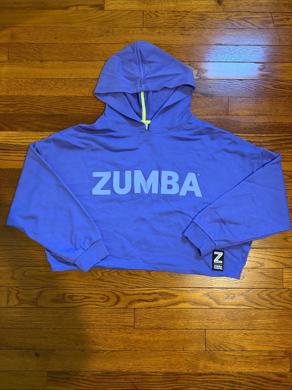 Zumba Fitness Kids Purple Cropped Hooded Sweatshirt with Logo
